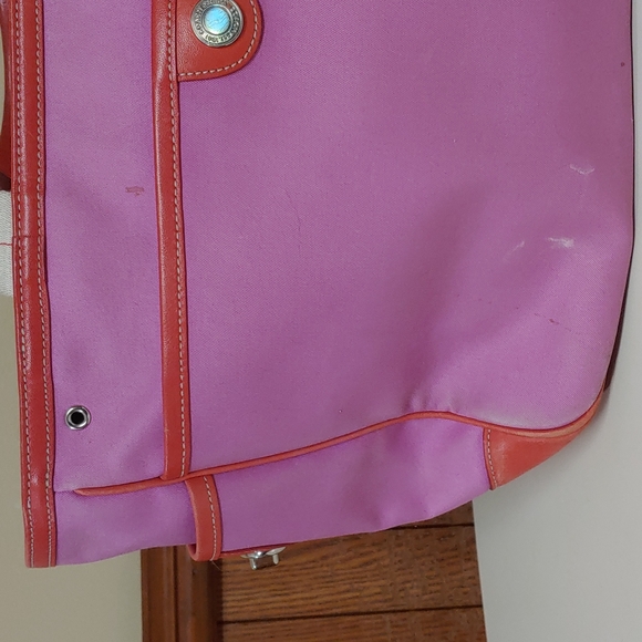 Coach Garden Pink Twill Large Shoulder Bag - Picture 7 of 17